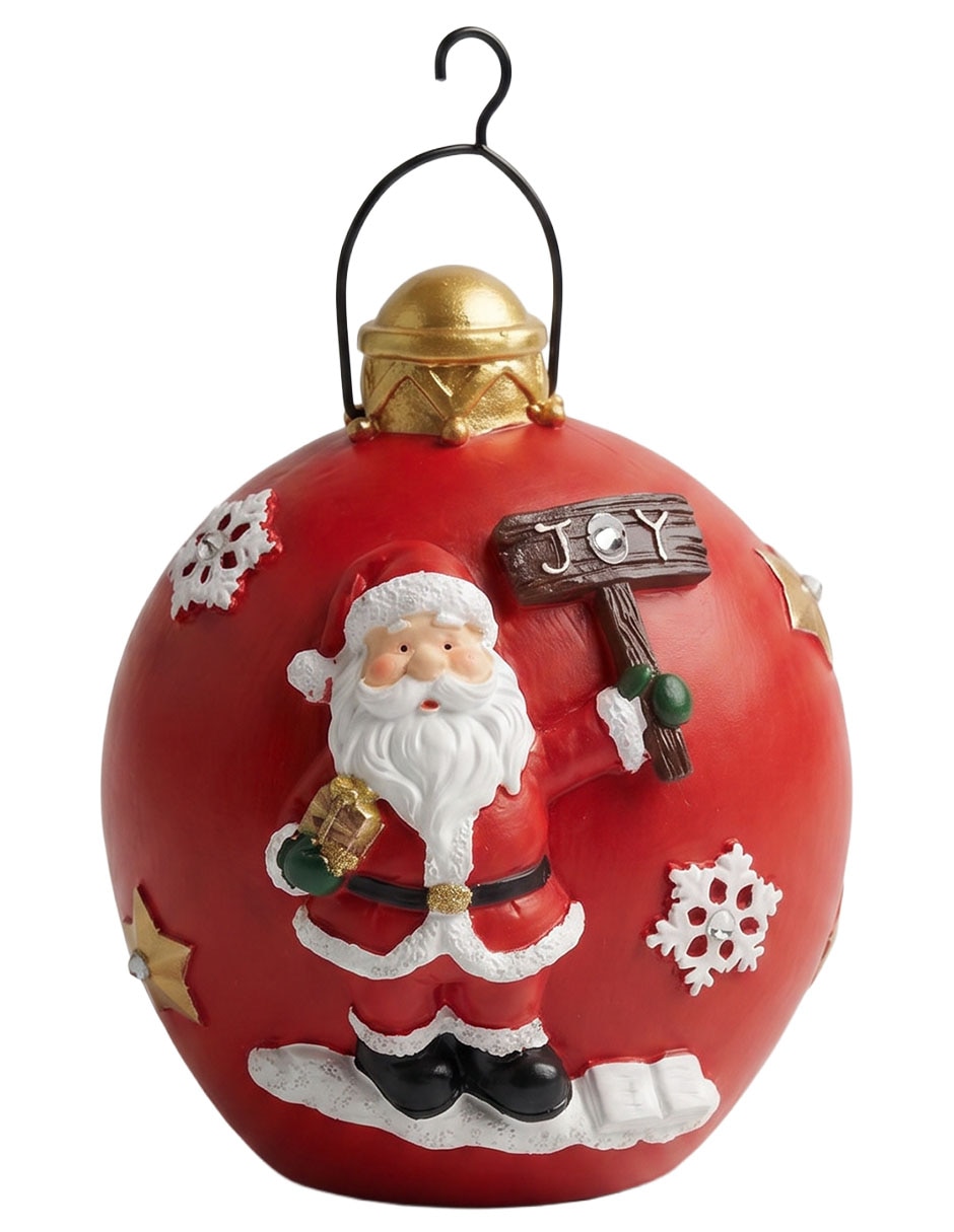 ESFERA DECO ROJA CON SANTA 16.5 CM 1