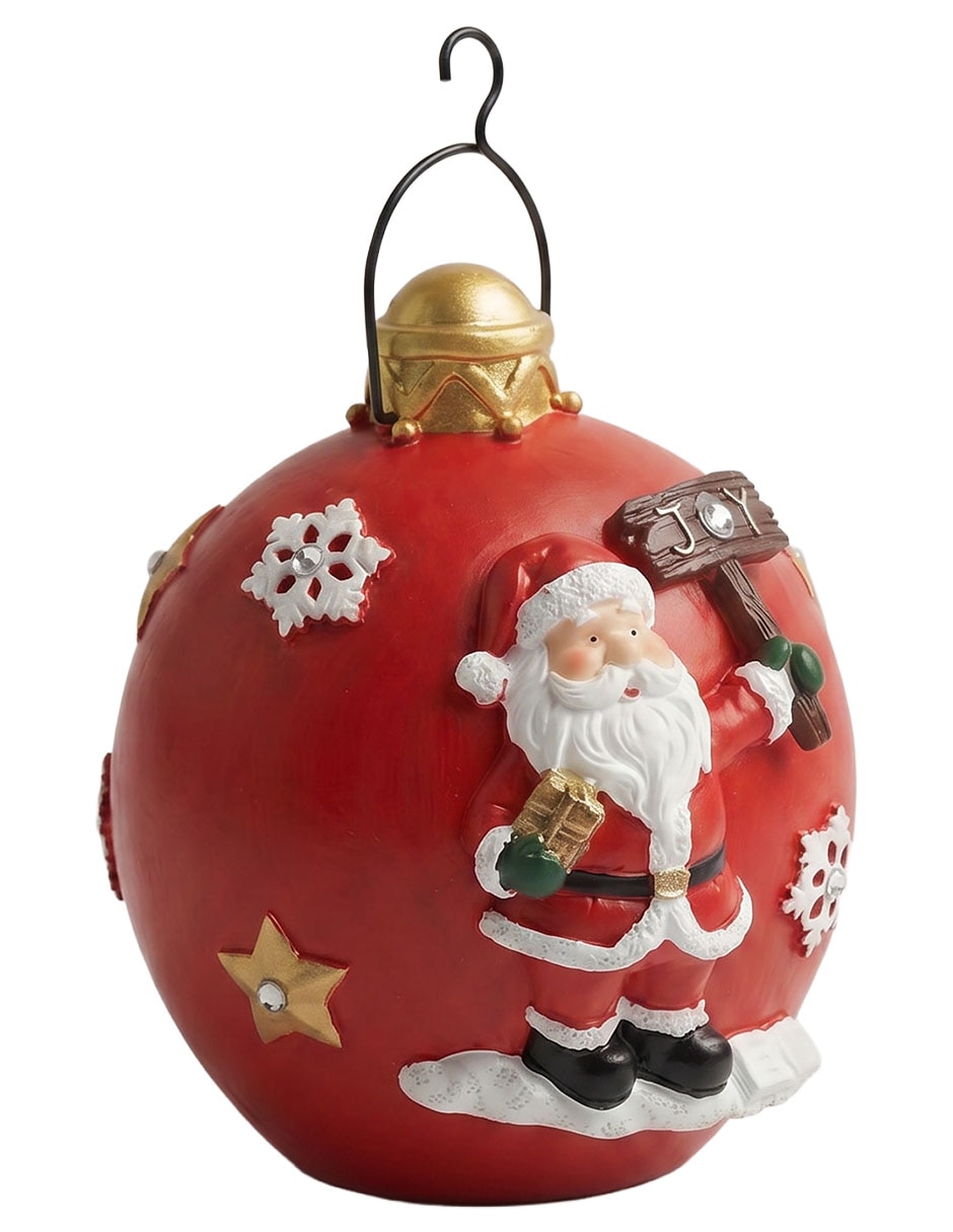 ESFERA DECO ROJA CON SANTA 16.5 CM 2