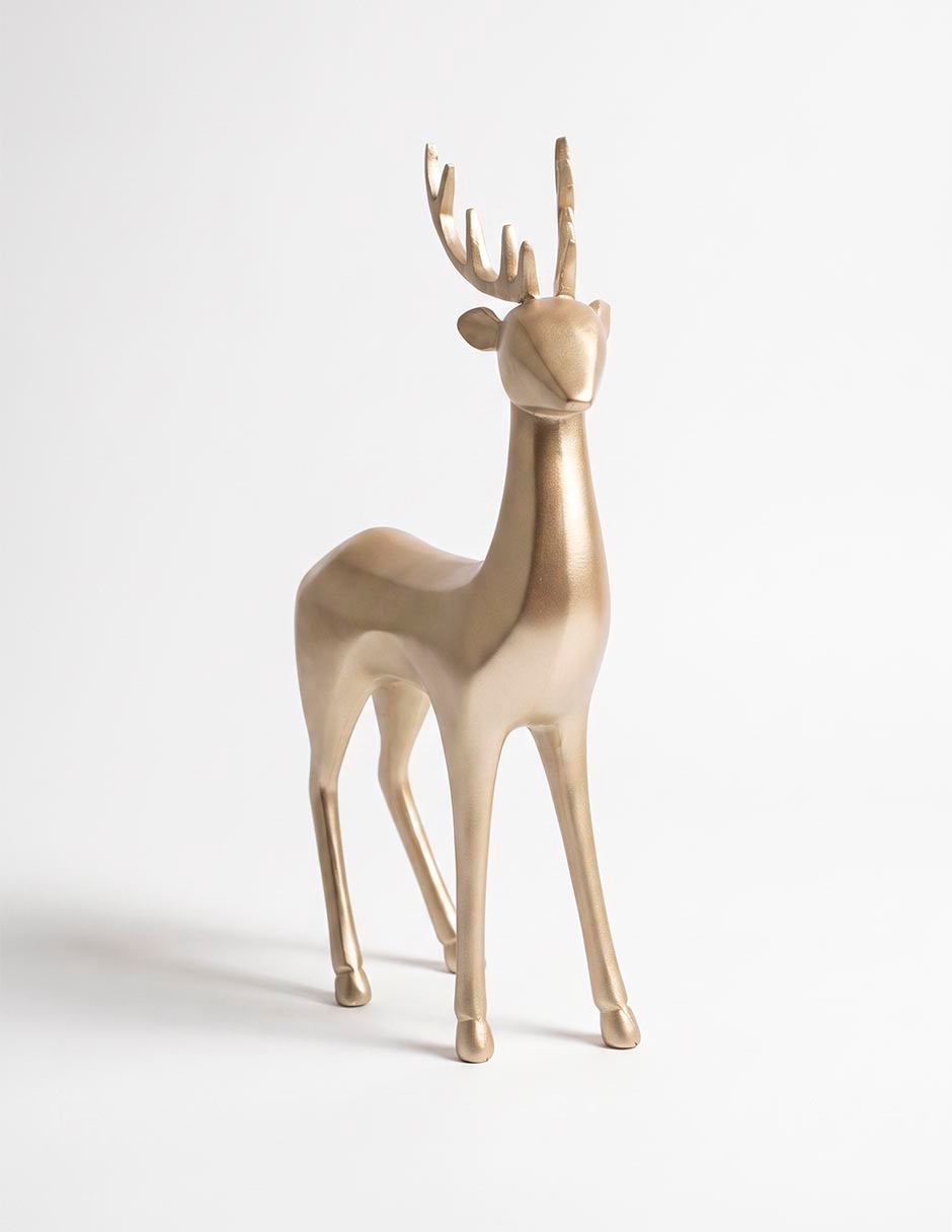 Figura decorativa de reno de madera