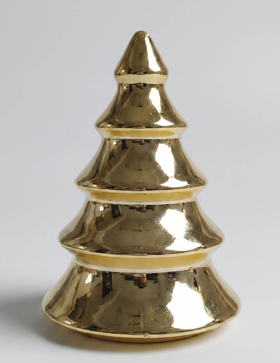 Figura decorativa navideña de árbol de cerámica 1