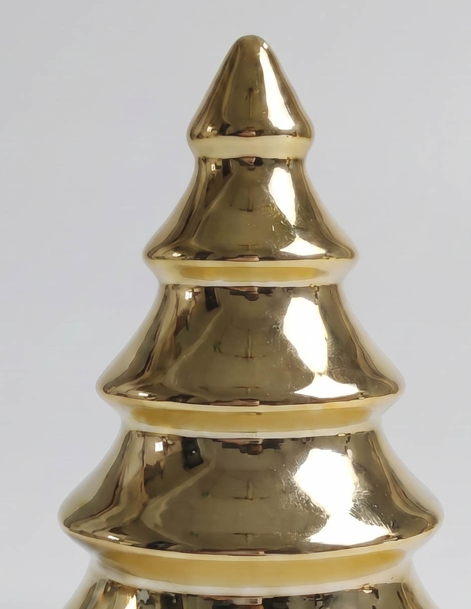 Figura decorativa navideña de árbol de cerámica