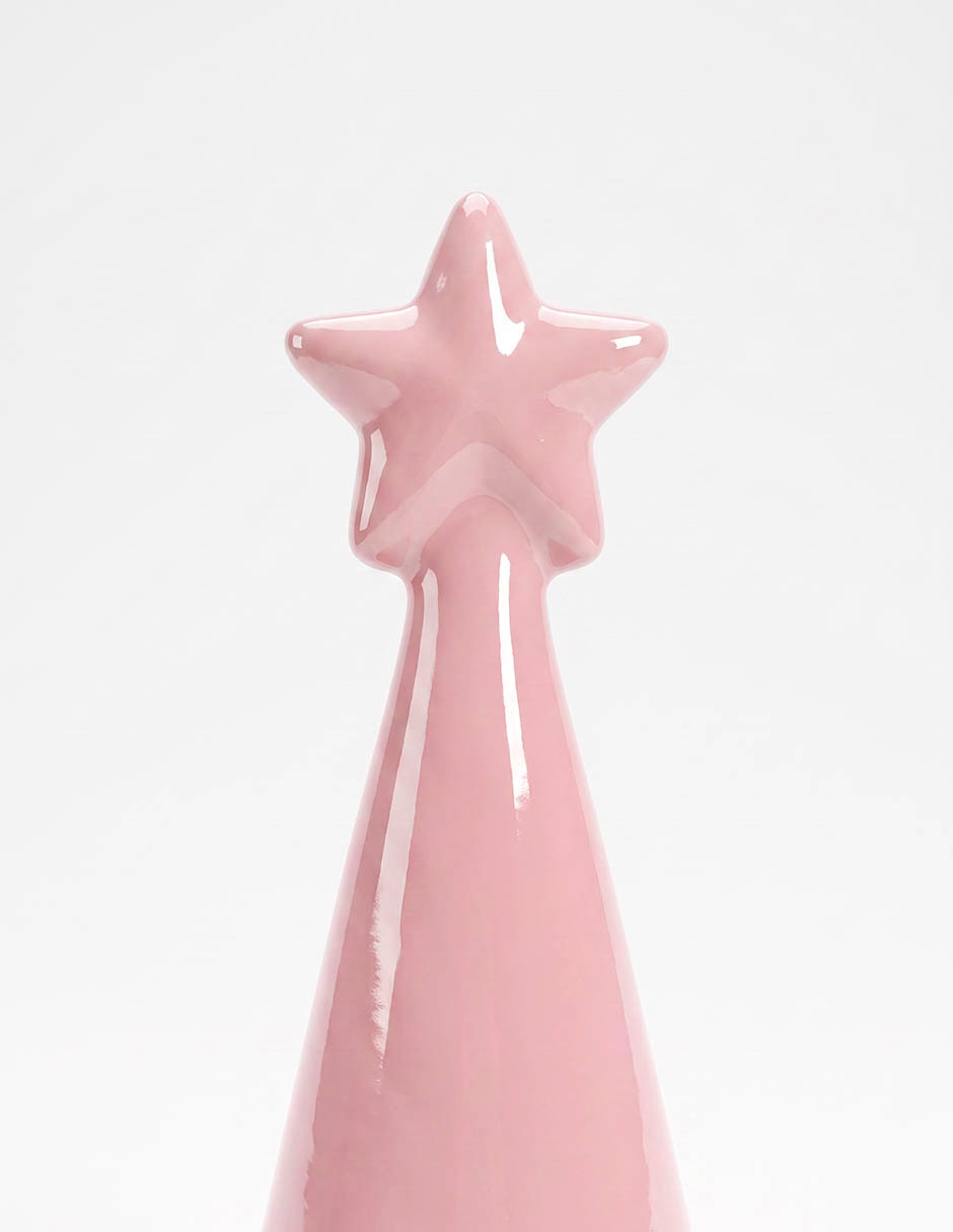 Figura decorativa navideña de árbol de cerámica 2