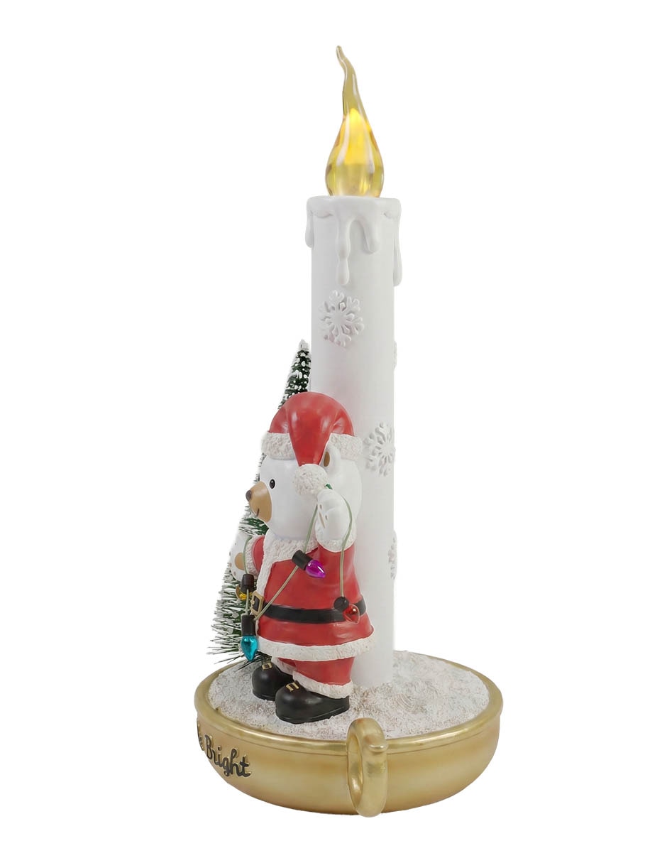 Figura decorativa navideña Santa con vela 2