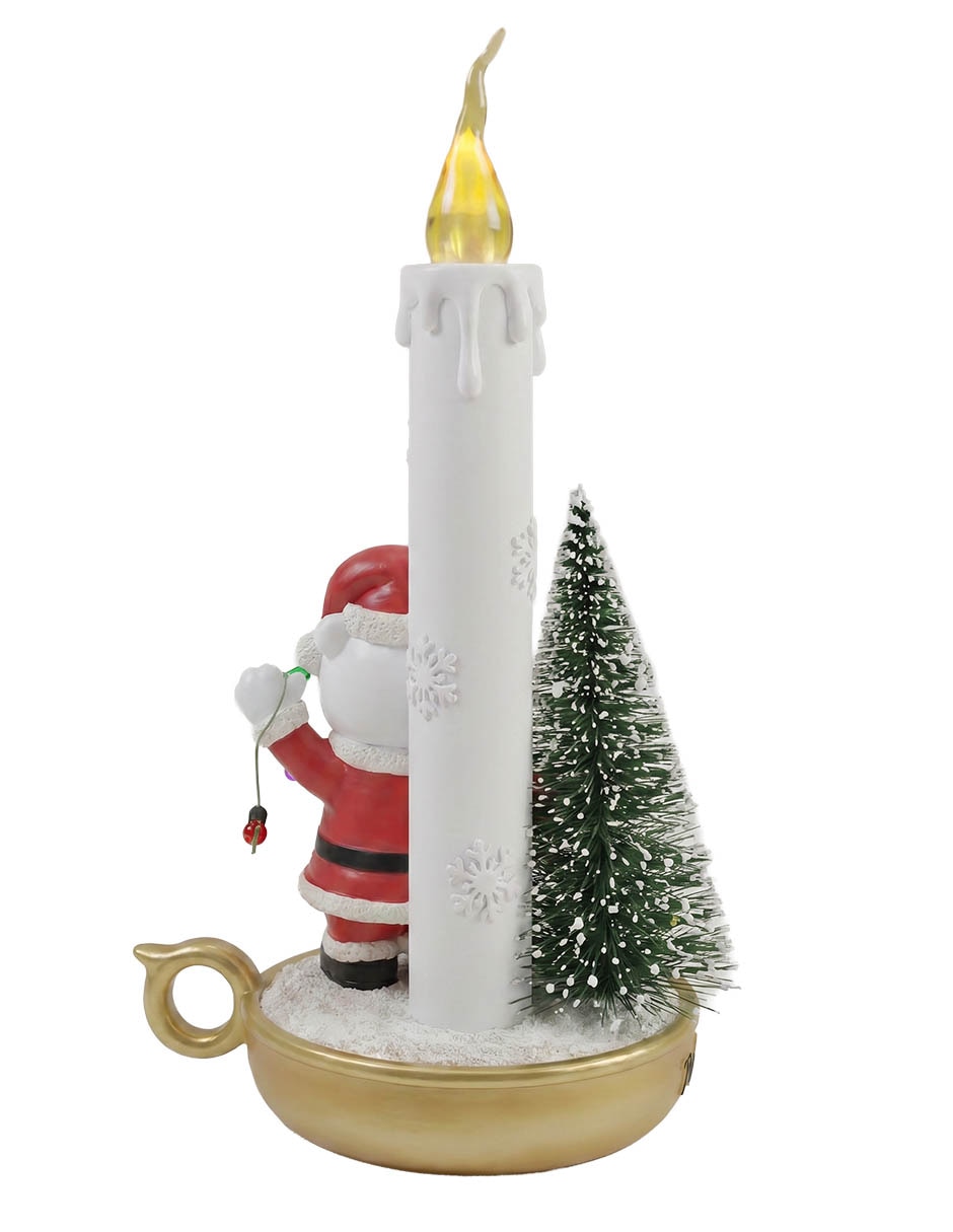 Figura decorativa navideña Santa con vela 3
