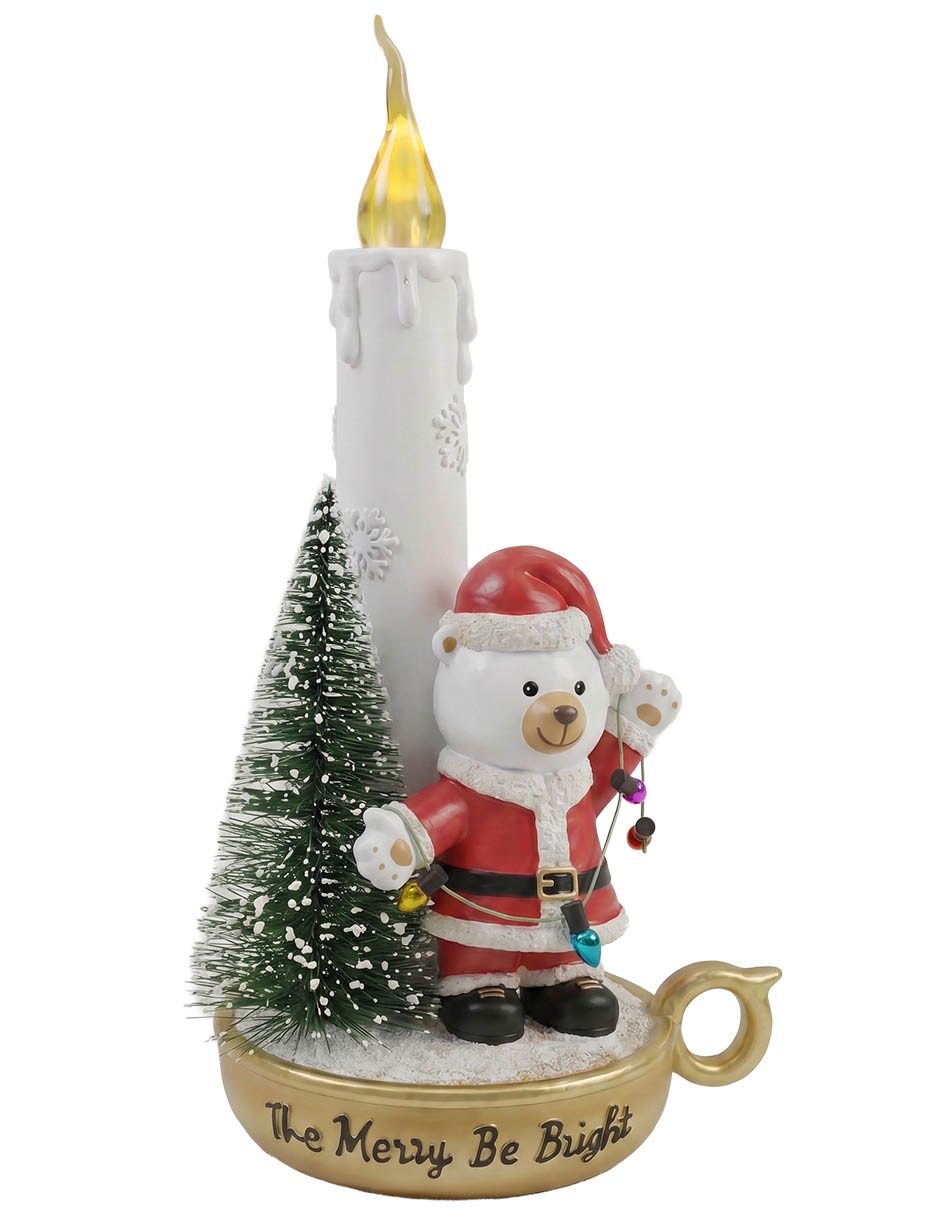 Figura decorativa navideña Santa con vela 4