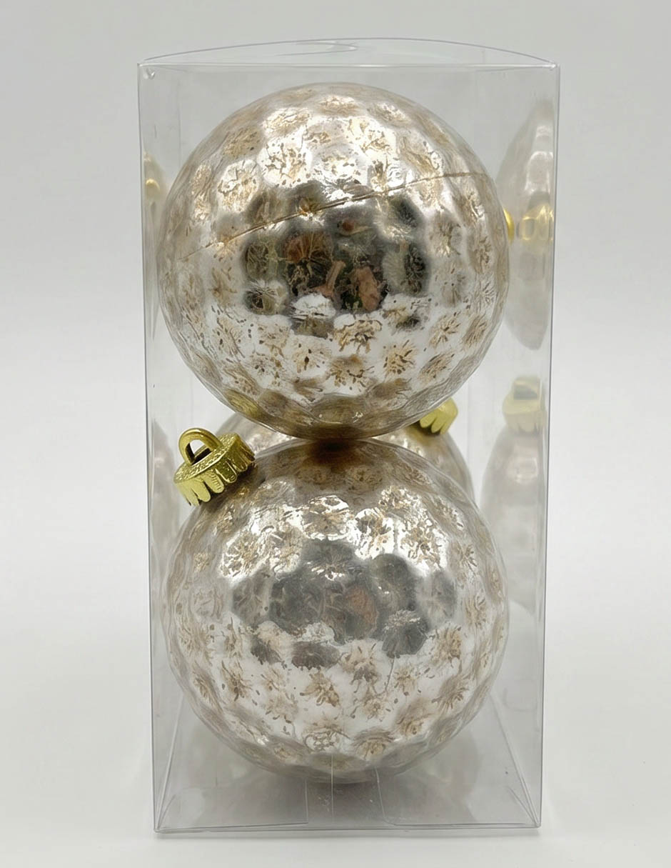 Set esfera navideña metallic con 4 piezas