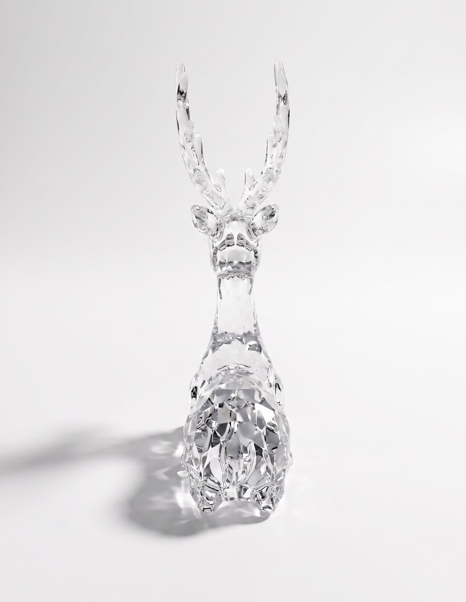 Figura decorativa navideña de reno de cristal 2