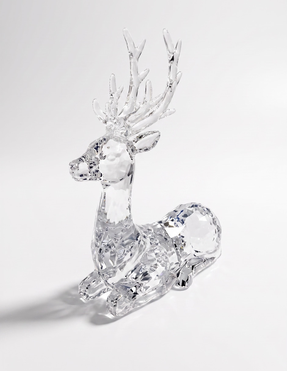 Figura decorativa navideña de reno de cristal 3