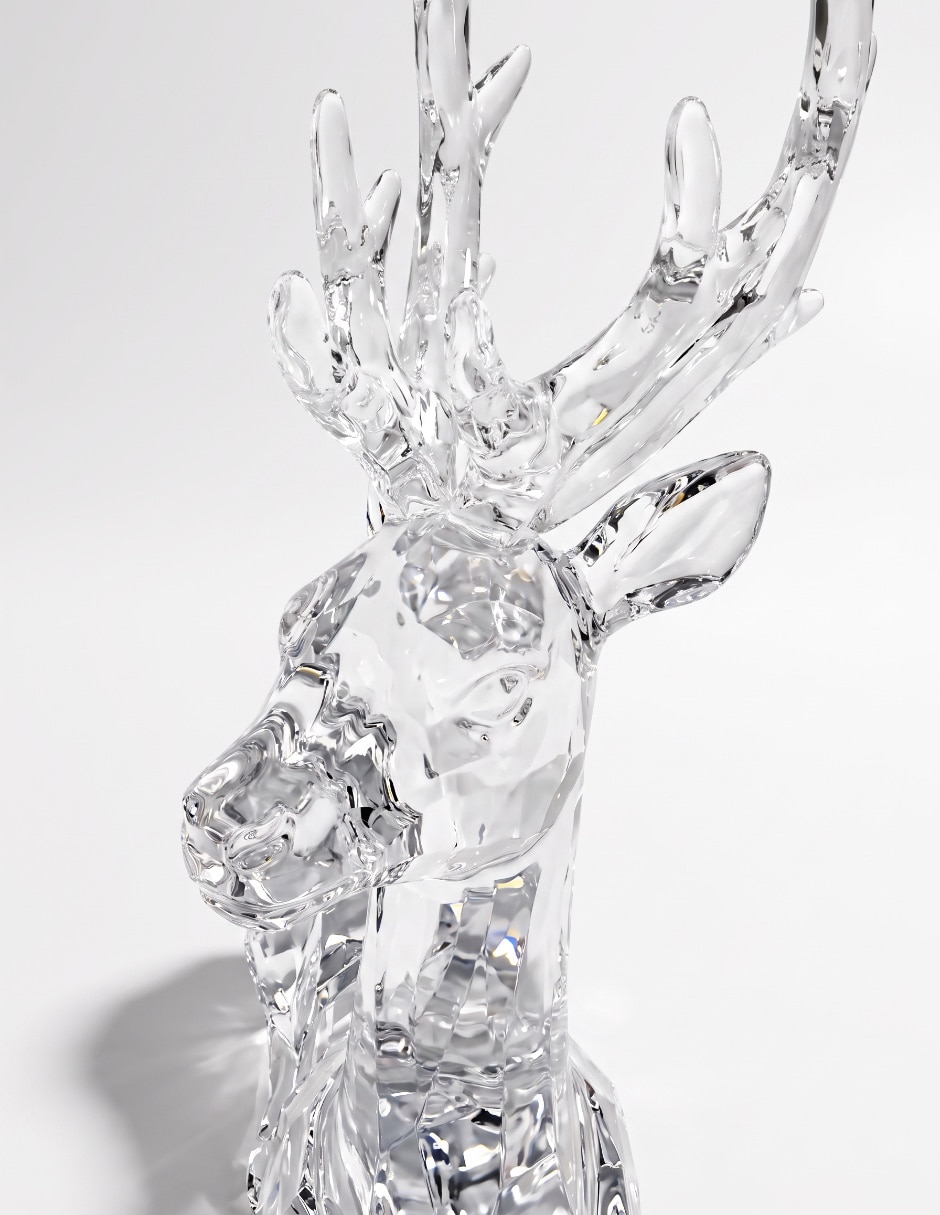 Figura decorativa navideña de reno de cristal 4