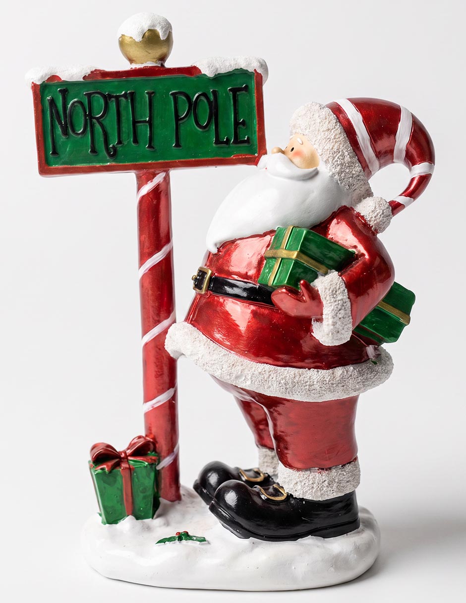 Figura decorativa de santa claus de resina