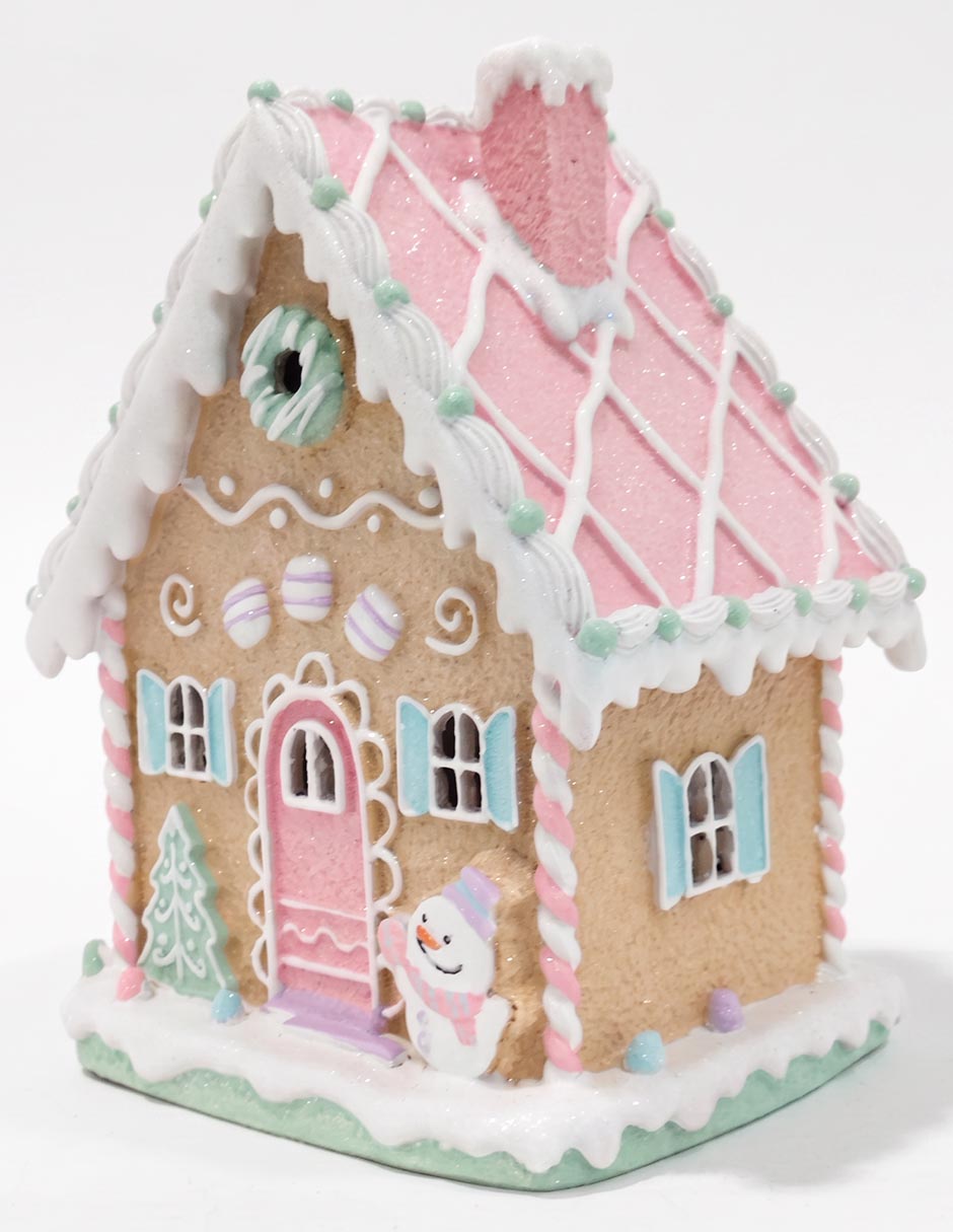 Figura decorativa navideña de casa de jengibre 1