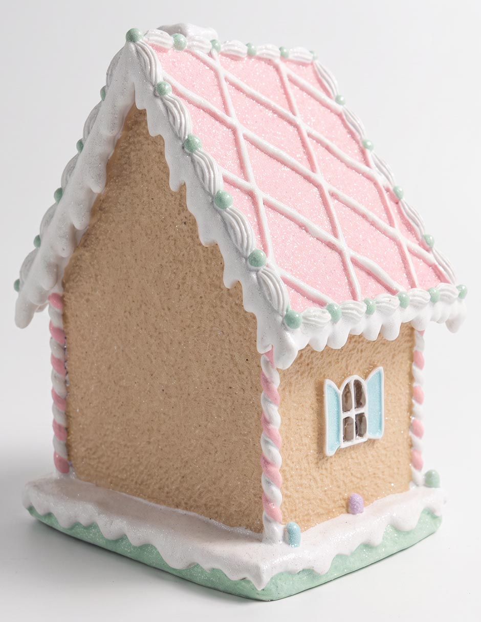 Figura decorativa navideña de casa de jengibre