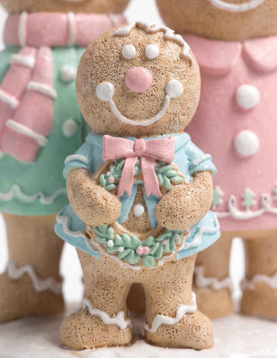 Figura decorativa navideña de muñeco jengibre