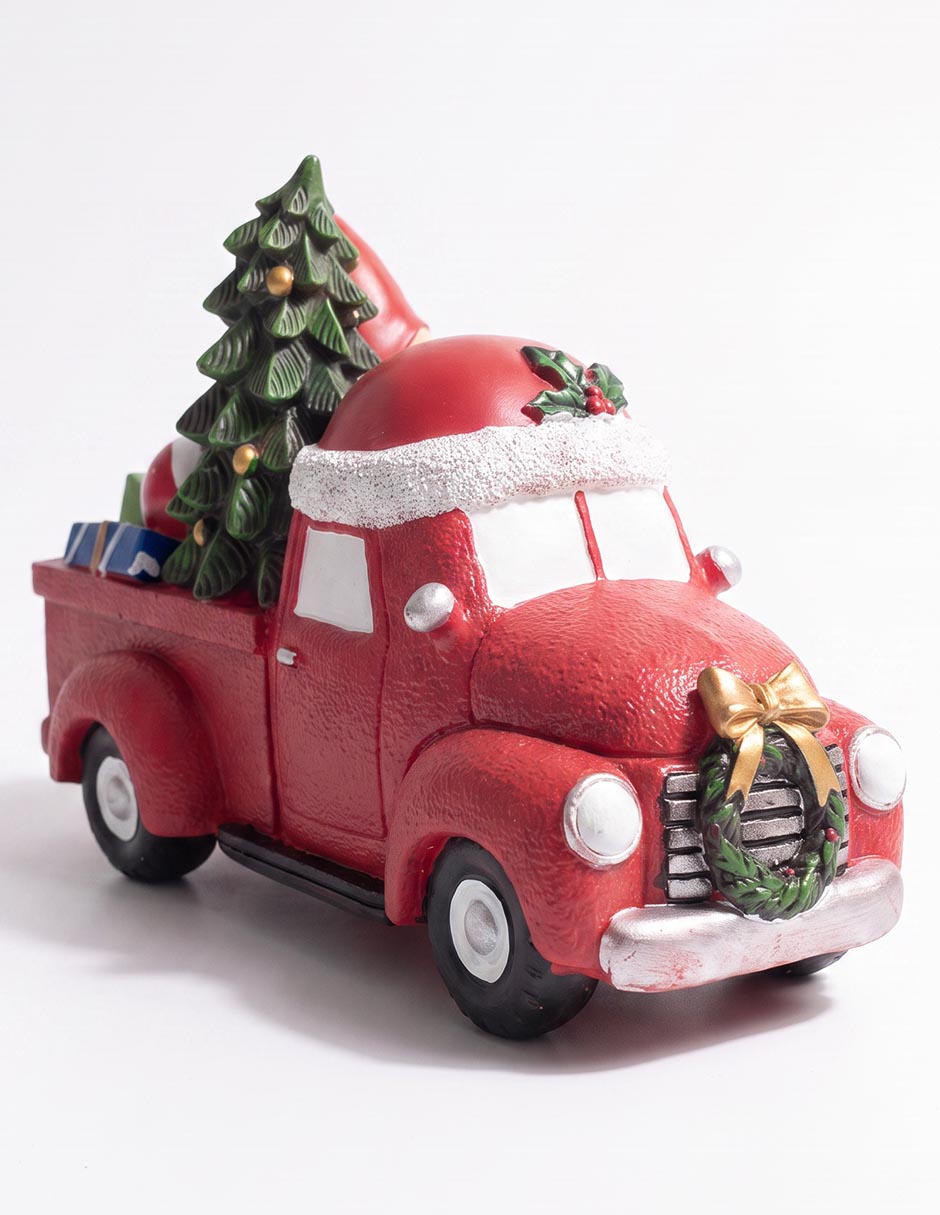 Figura decorativa navideña de auto de resina Figura decorativa navideña de auto de resina