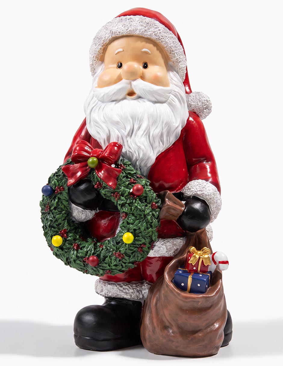 Figura decorativa navideña de santa claus de resina