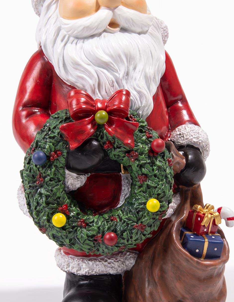 Figura decorativa navideña de santa claus de resina