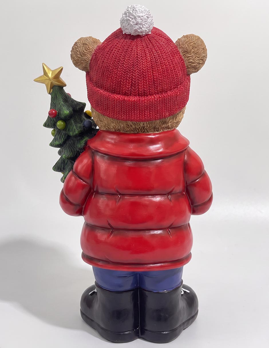 Figura decorativa navideña de oso de cerámica 2