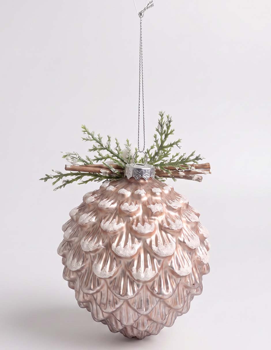 Ornamento navideño piña metallic 3