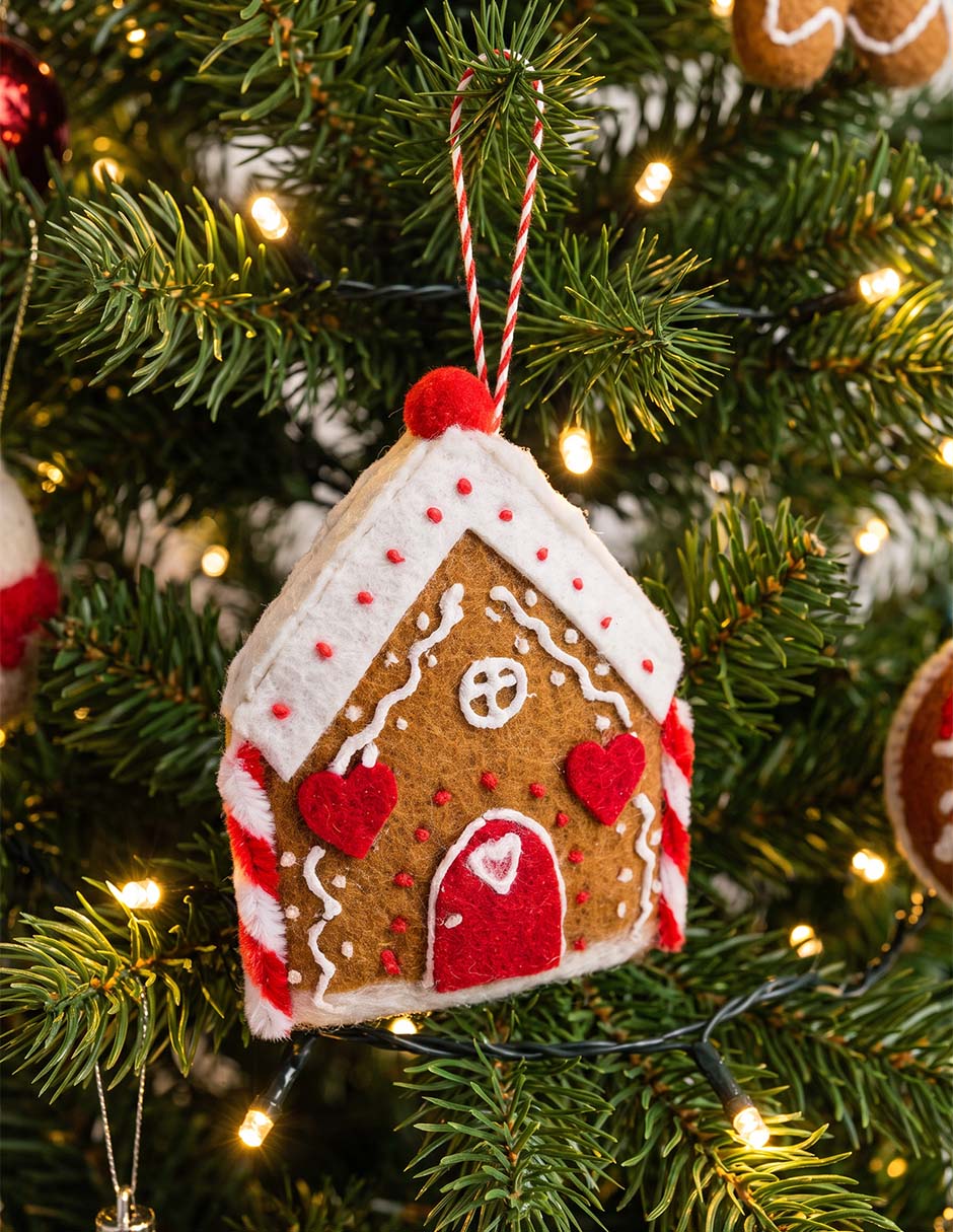 Ornamento navideño casa de jengibre