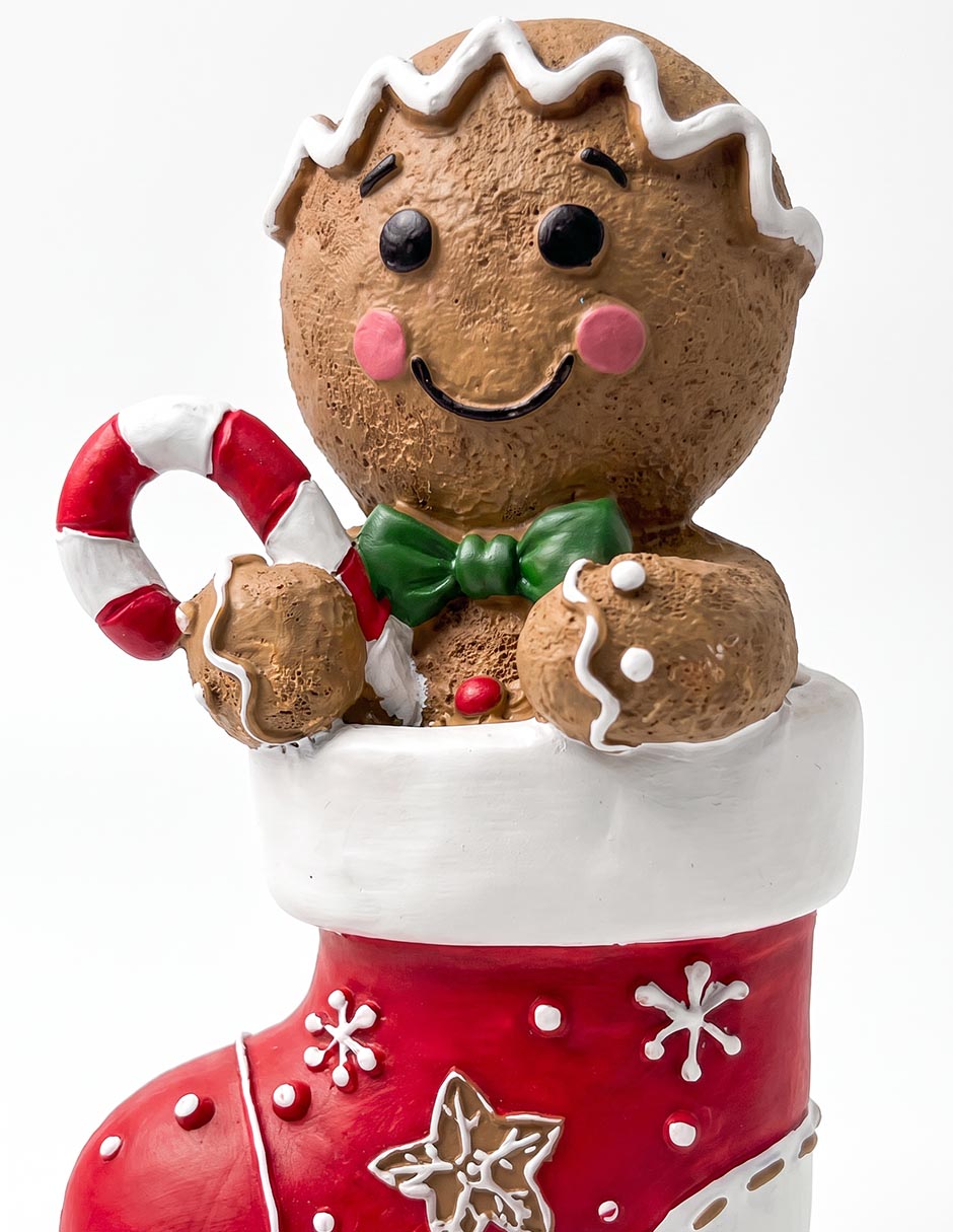 Figura decorativa navideña de galleta de jengibre