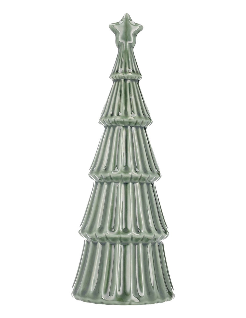 Figura decorativa navideña de pino de porcelana 1