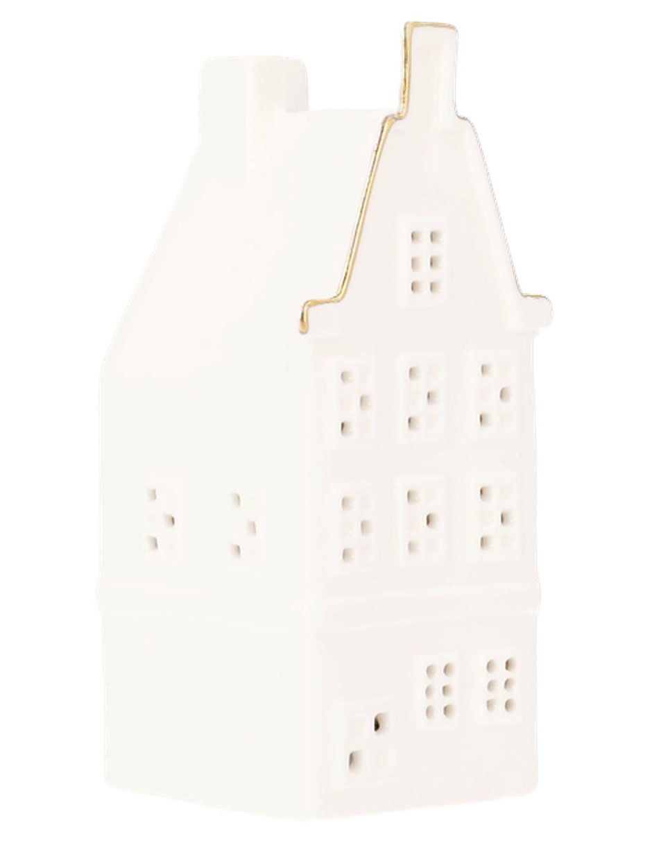 Figura decorativa navideña de casa Villa de porcelana 4