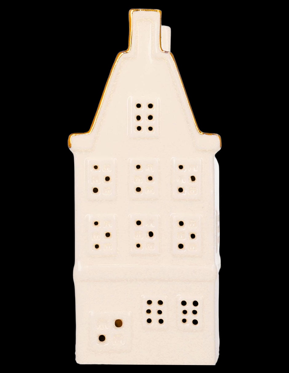 Figura decorativa navideña de casa Villa de porcelana 6