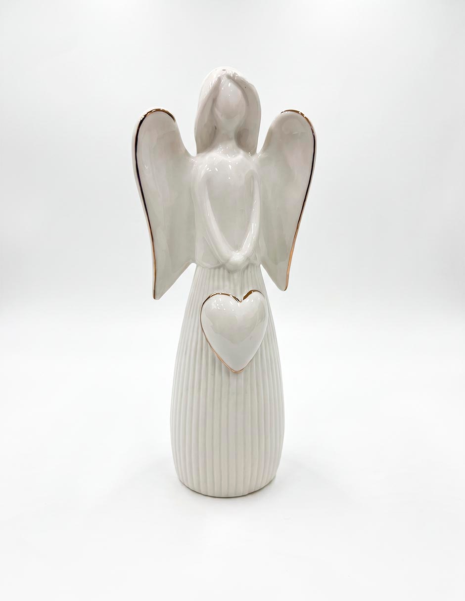 Figura decorativa navideña de ángel de cerámica 1
