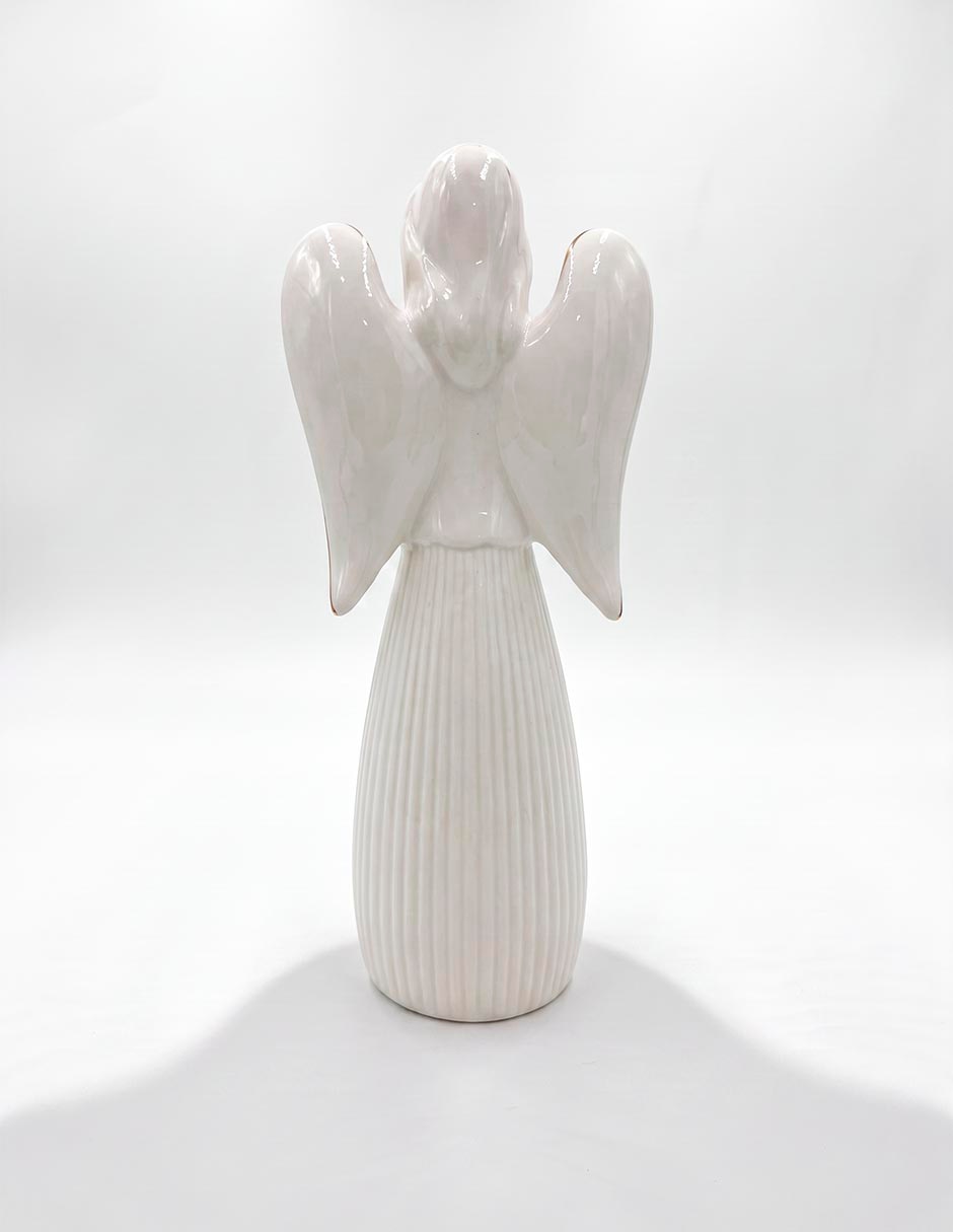 Figura decorativa navideña de ángel de cerámica 2