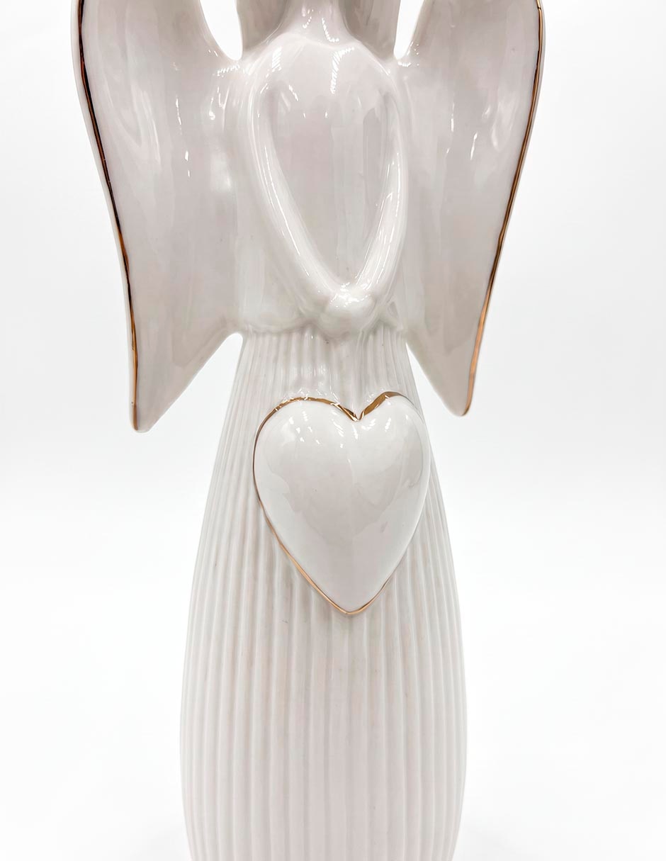Figura decorativa navideña de ángel de cerámica