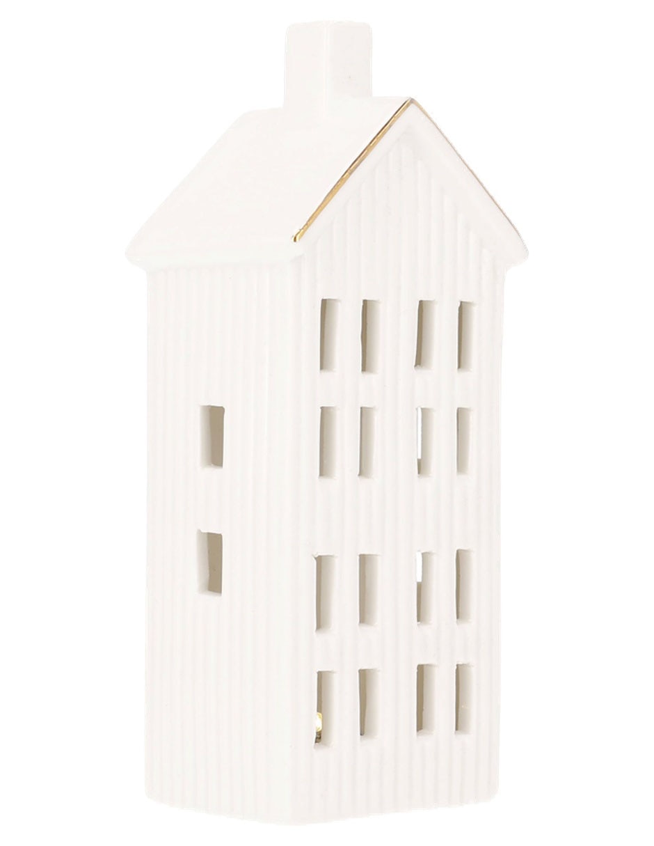 Figura decorativa navideña de casa de porcelana 4