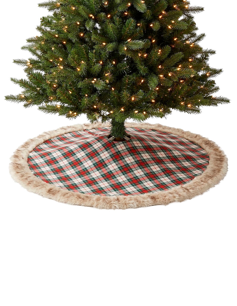 Pie de árbol estampado a cuadros 4