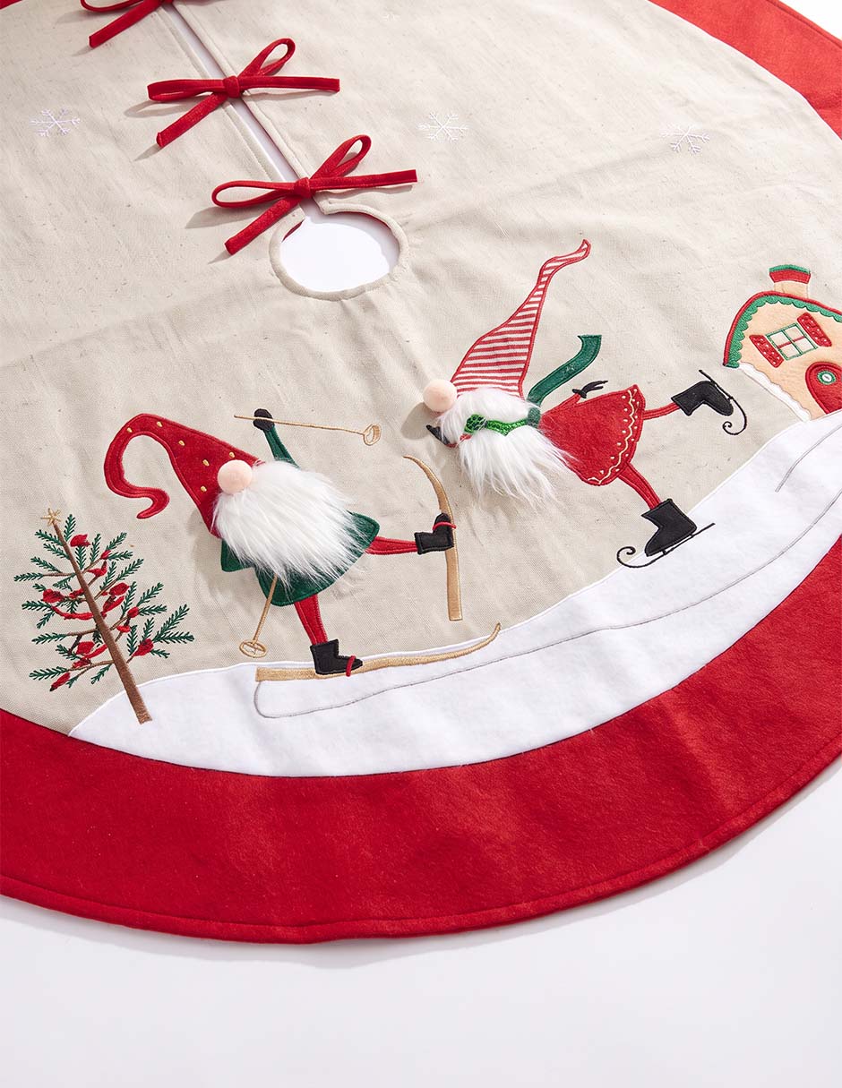 Pie de árbol estampado navideño 4