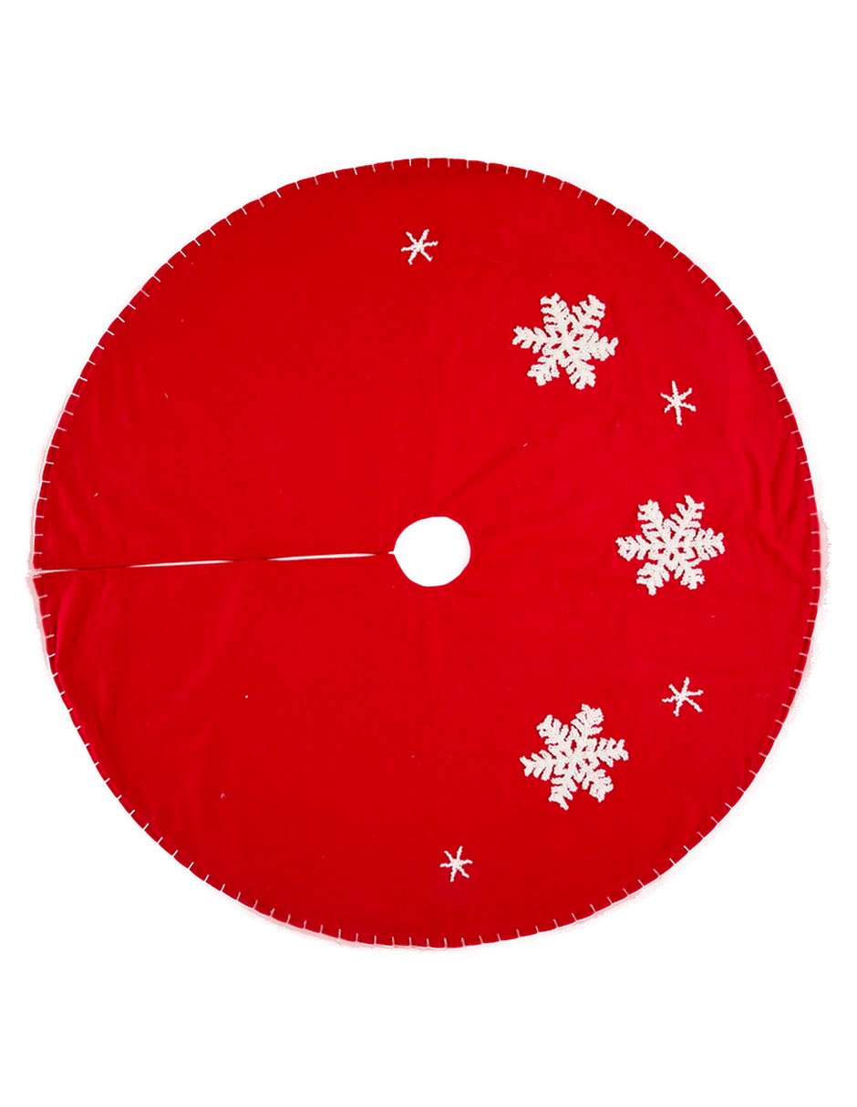 Pie de árbol estampado navideño