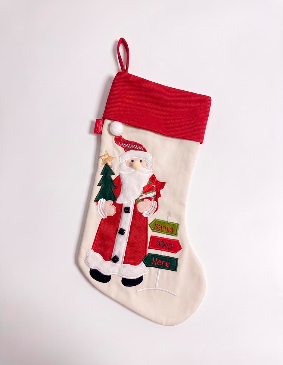 Bota navideña estampado santa claus