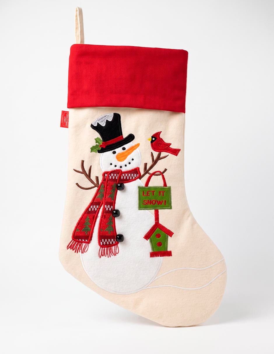 Bota navideña estampado muñeco de nieve