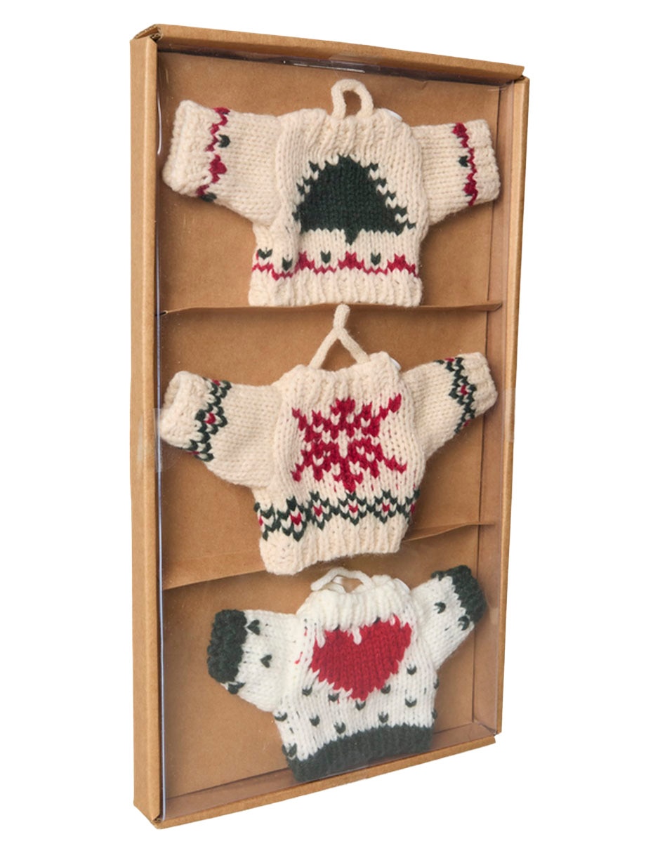 SET 3 ORNAMENTOS SUETERES TEJIDOS B