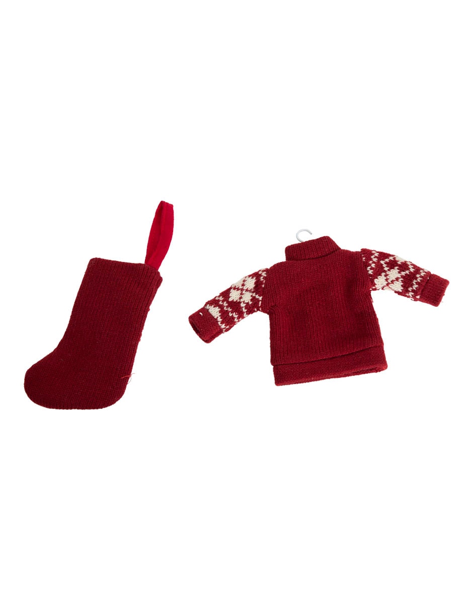 SET 2 ORNAMENTOS SUETER Y BOTA ROJAS 3