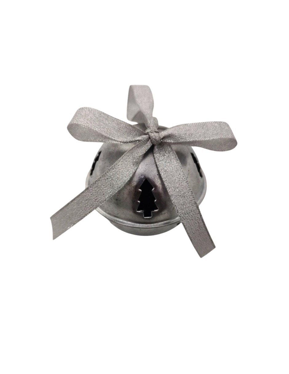 Ornamento navidad cascabel plata