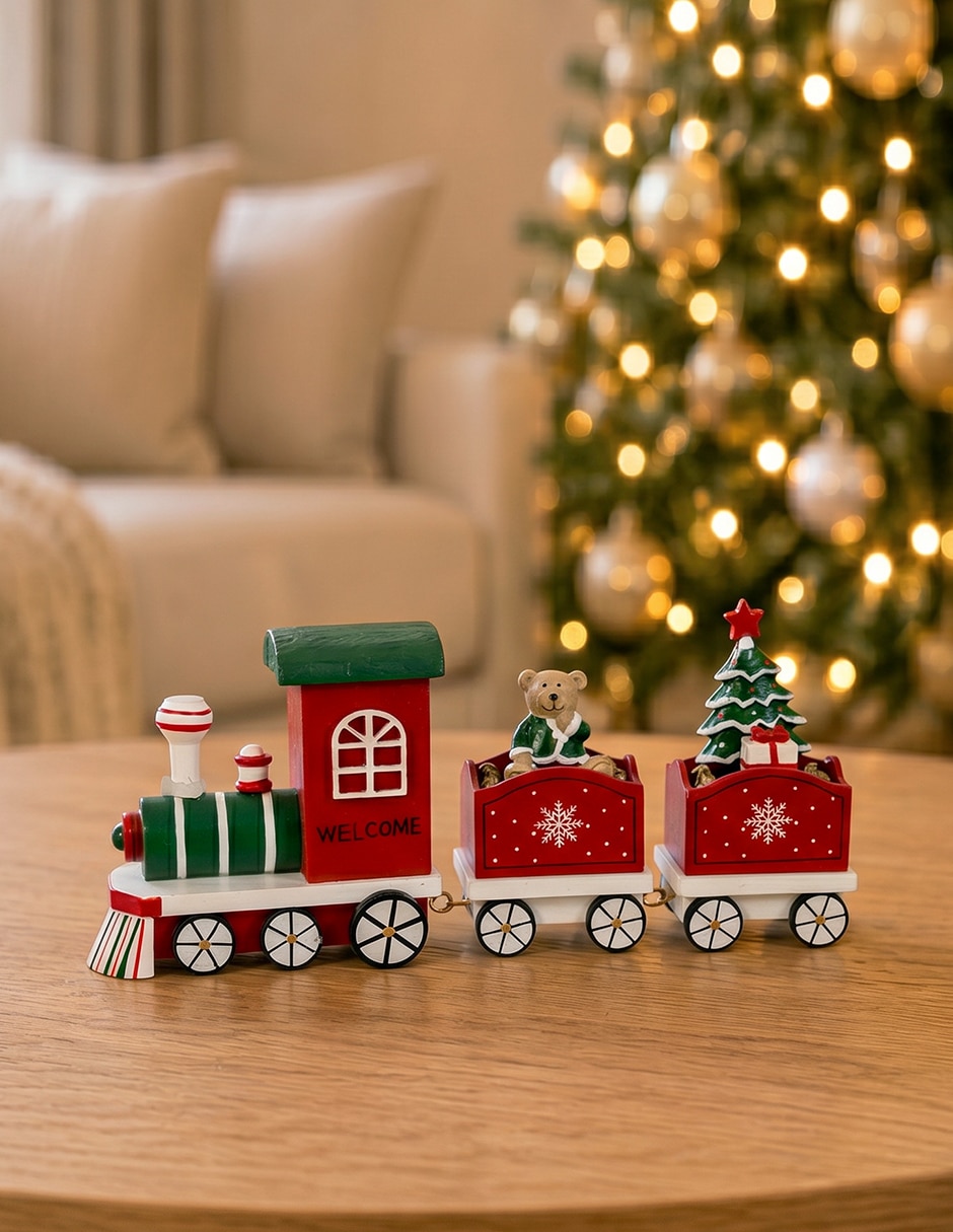 Figura decorativa navideña de tren 2