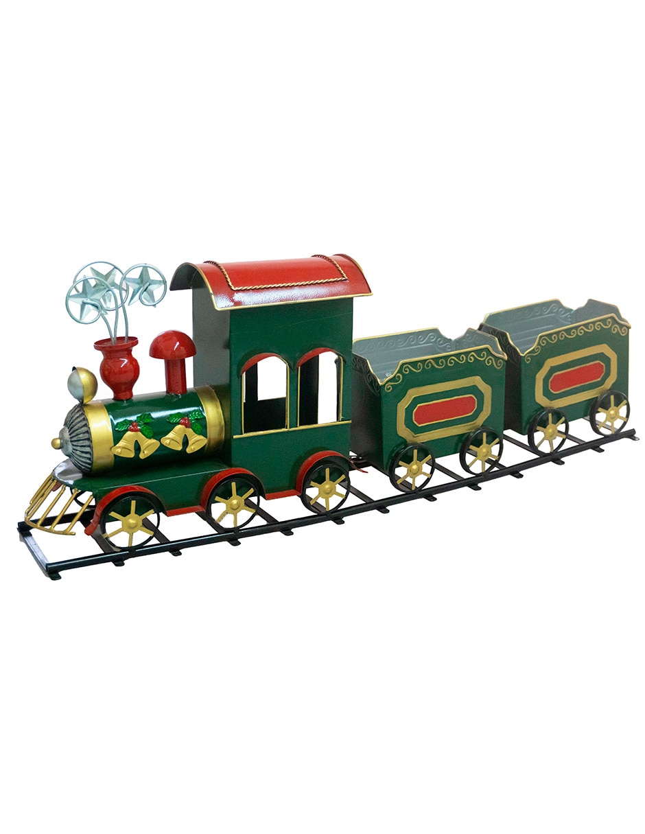 Figura decorativa navideña de tren Running de metal