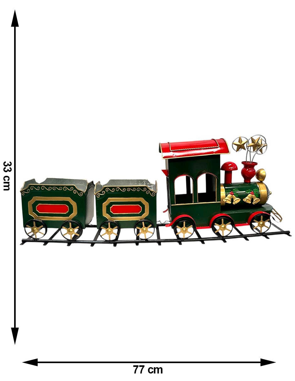 Figura decorativa navideña de tren Running de metal 6