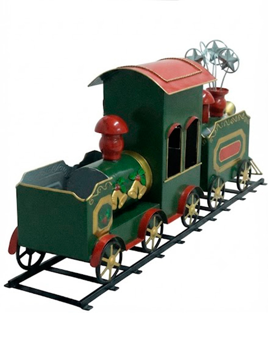 Figura decorativa navideña de tren Running de metal 5