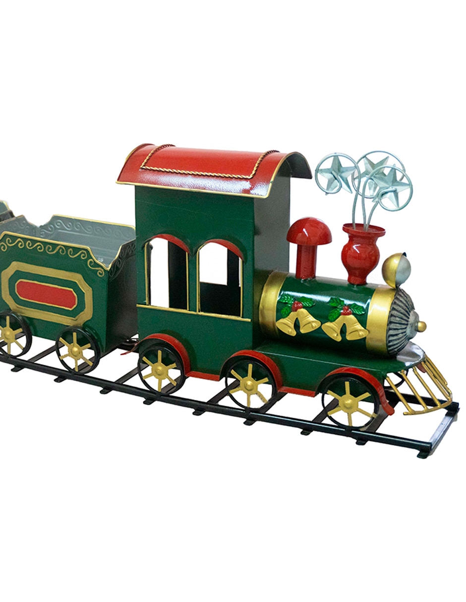 Figura decorativa navideña de tren Running de metal 4