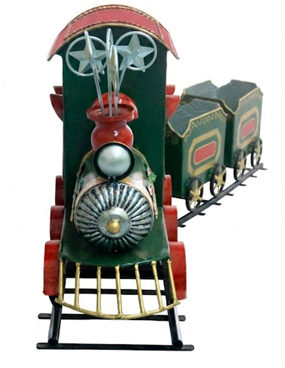 Figura decorativa navideña de tren Running de metal 3