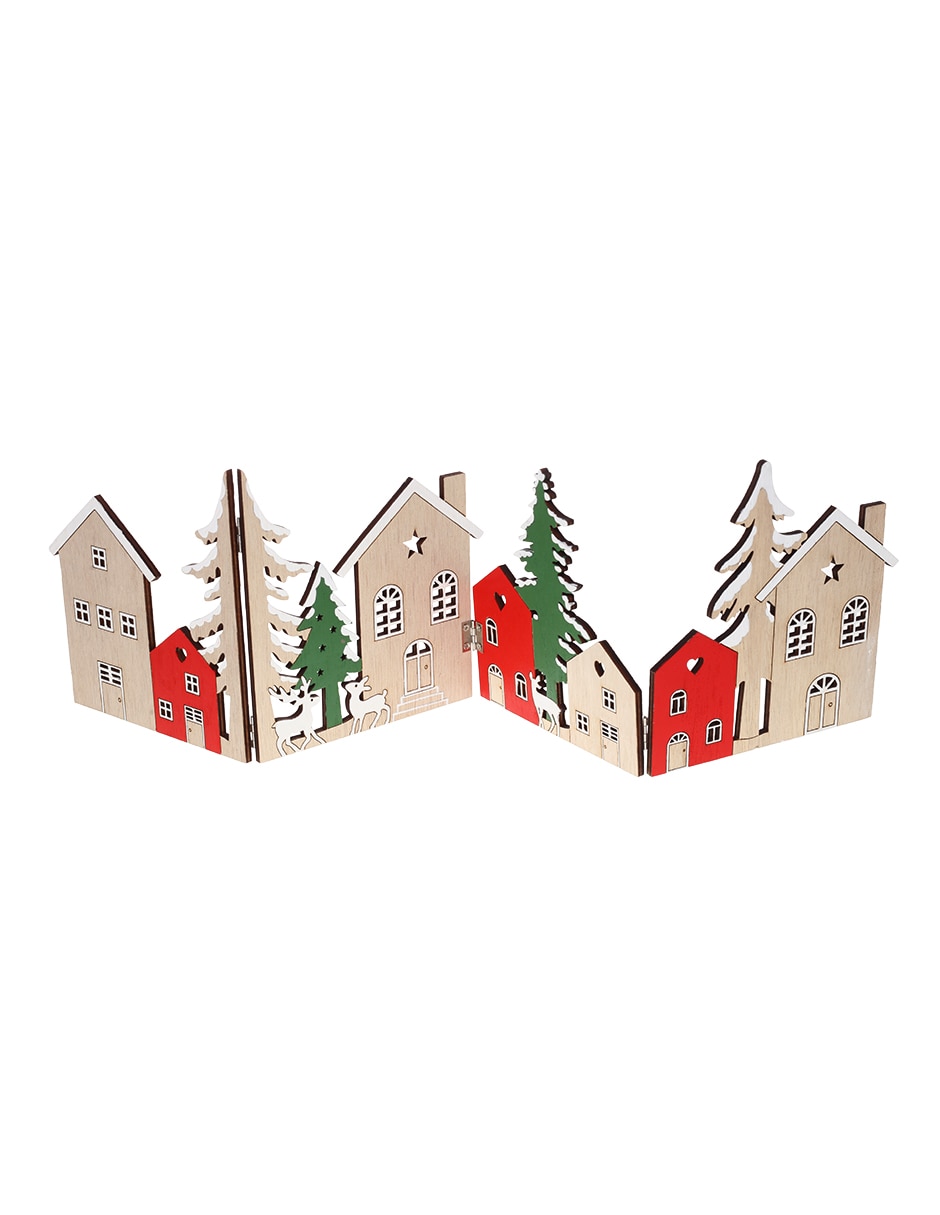 Figura decorativa de Casa Navideña de Madera 1
