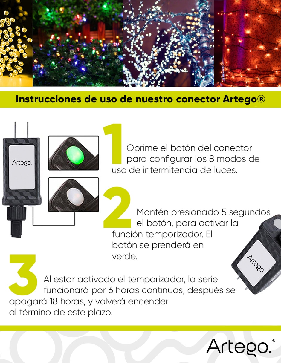 Set de luces led navidad jumbo size cluster cluster con 900 focos 3