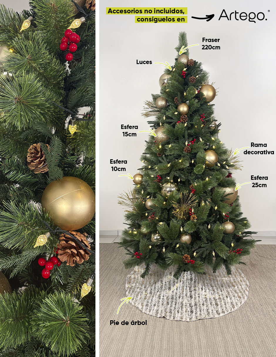 Árbol de navidad fraser fir 2.20 m de pvc 5