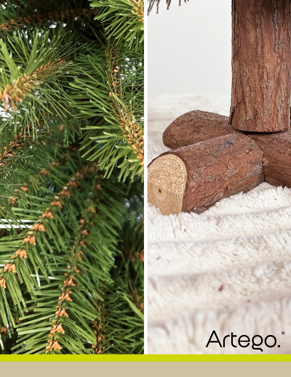 Árbol de navidad limber pine set de 3 piezas estilo natural de pvc 2