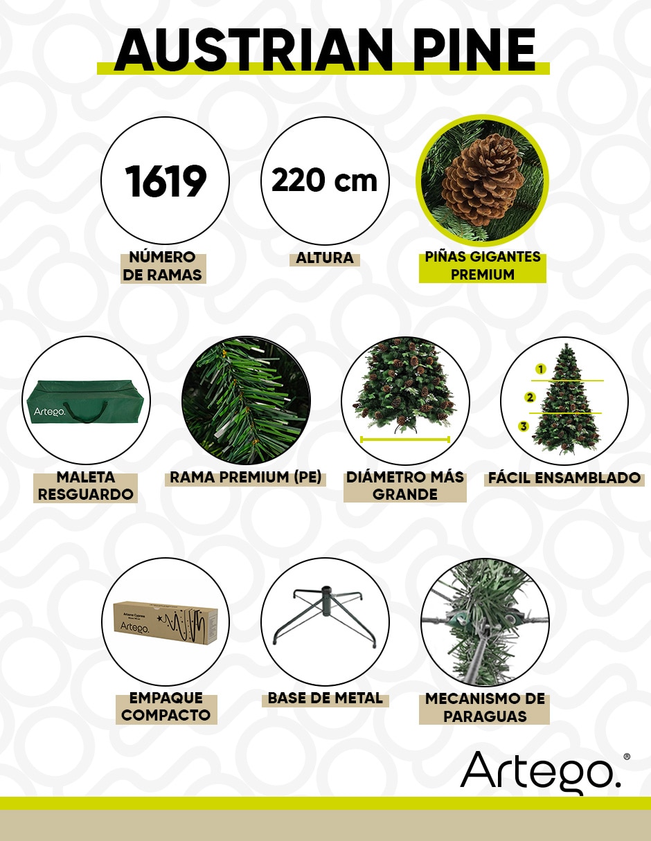 Árbol de navidad austrian pine con maleta de pvc 3